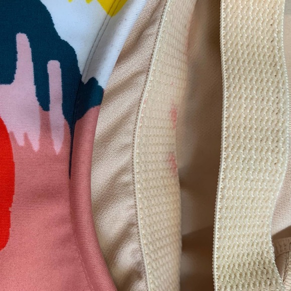 Kona Sol Womens One-piece Swimsuit Size Small Yellow Pink Floral Lightly Padded - Picture 14 of 16